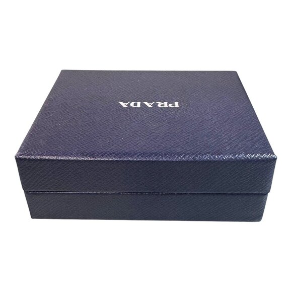 Prada Saffiano Leather Blue Gift Box EMPTY 5.5x4.5 Wallet Jewelry Authentic - Picture 8 of 10